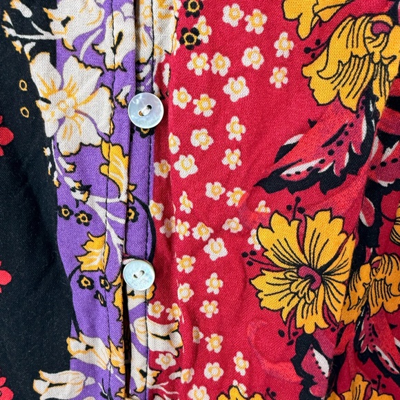 Figueroa & Flower Women Bohemian Tunic Blouse Floral Print Lace Panel Top XL - Picture 4 of 8